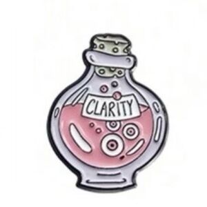 Pink Clarity Potion in Bottle Enamel Lapel Pin Brooch NWT
